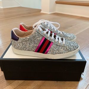 Gucci Ace Glitter sneakers, size 7.5 (37.5)